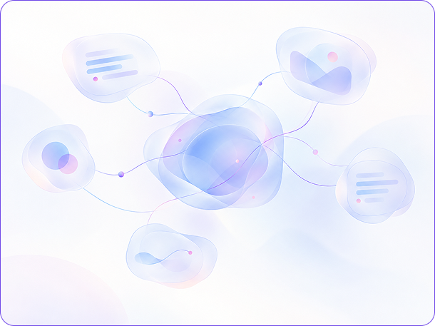 Abstract illustration of connected information forming a richer picture