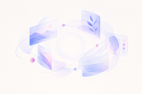 Insight and understanding floating panels graphic